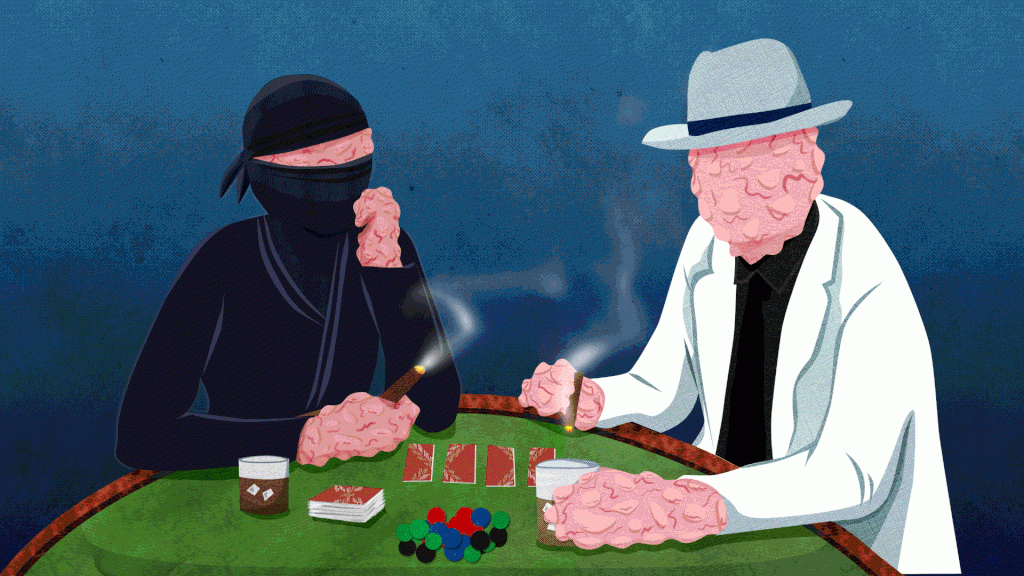 Cancer ninja and gangsters illustration