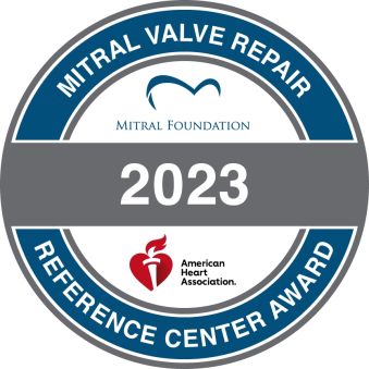 Seal from the American Heart Association for the 2023 Mitral Valve Repair Reference Center Award