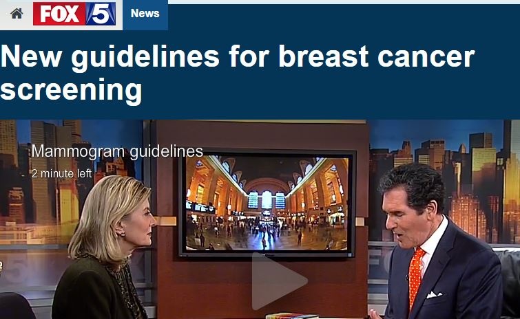 Rache Simmon, M.D., appears on Fox 5 to discuss new mammogram recommendations