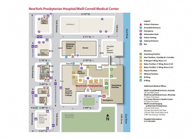 Map of NewYork-Presbyterian/Weill Cornell Medical Center
