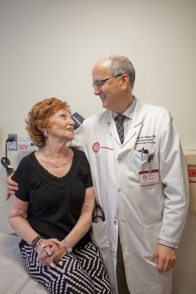 Bladder cancer survivor Irene Price and Dr. David Nanus