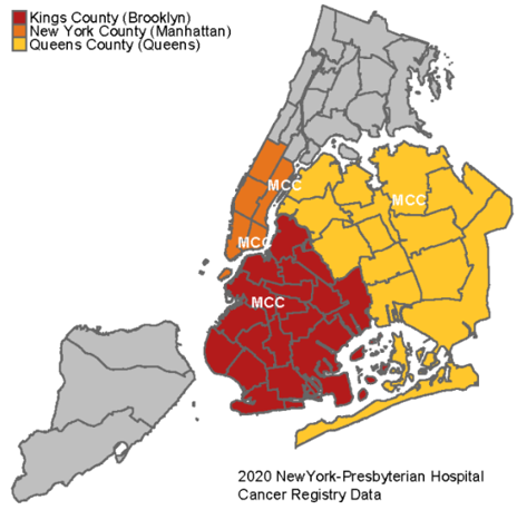 Meyer Cancer Center Catchment Area Map